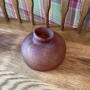Rustic Burnt Orange Glass Vase